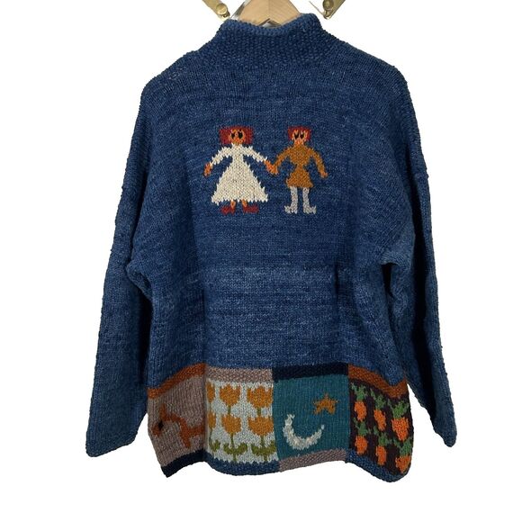 Amano Wool Sweater Vintage Church Wedding Farm Garden Pockets Size OS Chapel - Picture 7 of 11